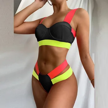 Sieviešu Sexy Zems Viduklis Peldvietā Valkāt Ir 2021. Elegants, Krāsains, Raibs Bikini Peldkostīmi Vasaras Modes Dāmas Bikini Peldkostīmi