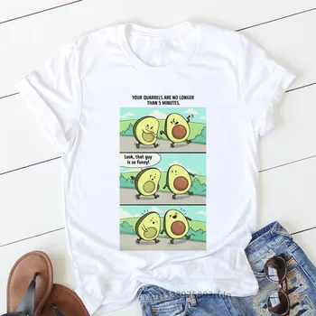 Sieviešu T Krekls Vasaras Avokado Smieklīgi Sieviešu T-krekli Meitene Harajuku Ullzang Grafiskais Gudrs Grunge Top Gadījuma O-veida Kakla Dāmu Tee Apģērbi