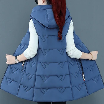 Sieviešu Veste Rudens Ziemas polsterēta silts Pleds bez piedurknēm gadījuma veste, jaka izmērs M-3XL