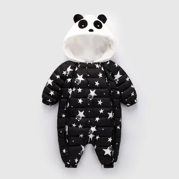 Silts Zīdaiņu Zēni Meitenes Drēbes 2018. Gada Ziemas Panda Romper 0-2yrs Zīdaiņu Dzīvnieku Kostīmi Augstas Kvalitātes Modes Jaundzimušo Jumpsuit
