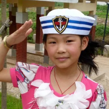 Smieklīgi Bērnu, Pieaugušo Balto Kapteinis Jūrnieki Laiva Blue Militārā Cepure Navy Jūras Vāciņš Ar Enkuru Grupa Cosplay Kostīms, Cepure, Aksesuāri