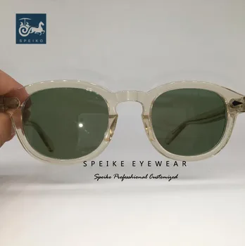 SPEIKE Pielāgota vintage zaļās lēcas, saulesbrilles Johnny Depp Lemtosh retro stila porlarized brilles var tuvredzība, saulesbrilles