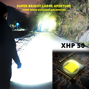Super spilgti XHP50 LED Lukturīti Ar grunts magnēts Ūdensdrošs kabatas Lukturītis Atbalsta zoom 4 Apgaismojuma režīmi, kempinga lampas