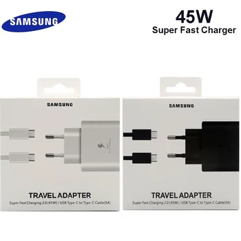 Sākotnējā 45W Samsung S20 Super Fast Charger Adaptīvā ātri uzlādēt tipa K tipa k kabeļa galaxy s10 a50 a51 a70 piezīme 10 9 8