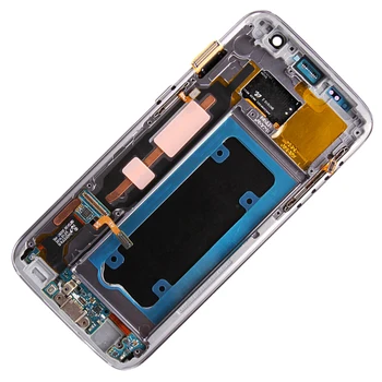 Sākotnējā G930F Displejs Samsung Galaxy S7 G930F LCD Ar Rāmi 5.1