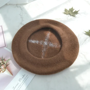 Sēņu jun ~ roku darbs vilnas filca berete Super Meng gudrs radošo modes cepuru gleznotājs klp sieviešu rudens un ziemas