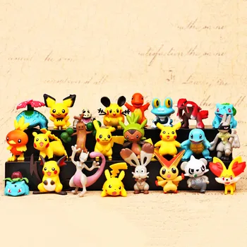 Takara Tomy Pokemon 24pcs/set 2-4cm Anime Rotaļlietas Bērniem Multenes, Anime Rīcības Attēls Rotaļlietas Modeļa Apdare Rotaļlietas Bērniem