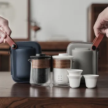 TANGPIN keramikas tējkanna ar 2 tases gaiwan teacup tējas komplekti portatīvie ceļojumu tējas komplekts drinkware