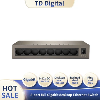 TDTEG1008M Gigabit Switch8-port Pilnu Gigabit Desktop Ethernet Slēdzis Kameras Security Monitor Bezvadu AP