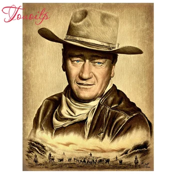 TOUOILP Pilnu Kvadrātveida/Kārtas Urbt John Wayne DIY 5d Dimanta Glezna 3D Dimanta Izšuvumi Rhinestone Mājas Dekoru