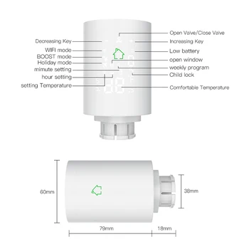 Tuya Zigbee Smart Termostatiskajiem Vārsts Radiatora Cilindra Apkures Sistēmas Temperatūras Kontroles Darbu Ar Alexa