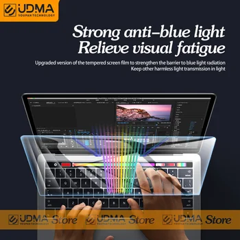 UDMA Anti-Zila Gaisma Elastīgs Stikla Filmu MacBook Air, Pro 12 13 15 16 collu Ekrāna Aizsargs, M1 Čipu A2337 A2338