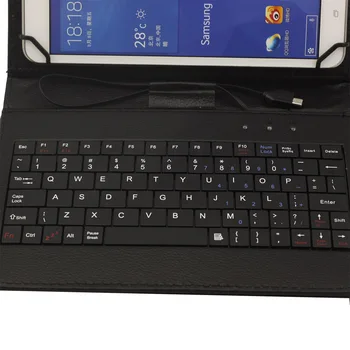 Universāla Ādas somiņa Segtu Ar Micro USB Tastatūru Priekš 7 collu Android Planšetdatoru Samsung Lenovo Tab 7.0 Gadījumā Stāvēt Vāciņu