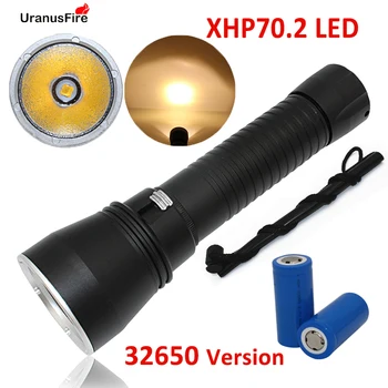 Uranusfire XHP70.2 LED Lukturīti Ūdensizturīgs Niršanas Lāpu 32650 Akumulatora Zemūdens Gaismas Niršanas xhp70.2 Lukturīti