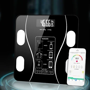 USB Uzlādes Ķermeņa Tauku Apjoma Smart Bezvadu Digitālā Vannas istaba Svars Mēroga Ķermeņa Sastāva Analizatoru Ar Viedtālruņa Aplikāciju Bluetooth