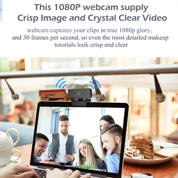 USB2.0 Webcam 1080P/30 kadri sekundē Skatīšana Datorā Kameras Regulējams ar Mikrofonu Video Ierakstīšanas Konferences Tiešraidi Kamera