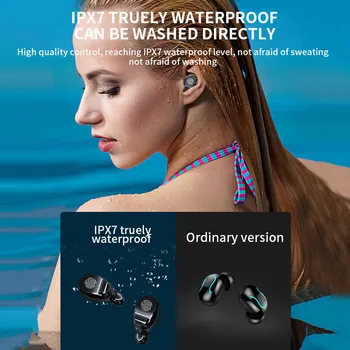 V8 TWS Bluetooth 5.0 Austiņas Bezvadu Stereo-Ausis 350mAh Uzlādes lietā Sporta Earbuds Ar Mikrofonu, Āra sporta