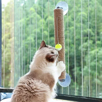 Var piestiprināt pie sienas, Kaķi Nulles Kolonnas Slīpēšanas Ierīces Sūcējs Kaķi Kāpšanas Rāmis Anti-Scratch Ar Bell Bumbu Rotaļlieta Mājdzīvnieku Piederumi