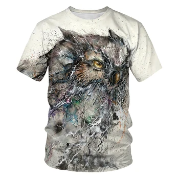 Vasaras modes vīriešu T-krekls 3D dzīvnieku print gadījuma T-krekls sīva vīriešu apģērbu Āzijas izmēri S-6XL vīriešu T-krekls