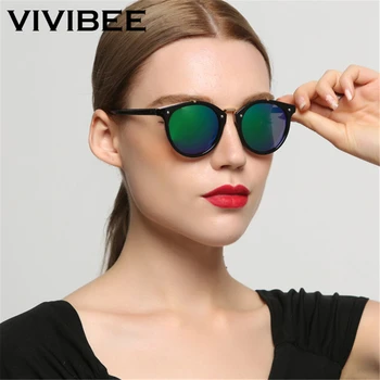 VIVIBEE 2019 Trending Saulesbrilles Square Sieviešu Vintage Luksusa Spoguļi Saules Brilles Zīmola Dizainere Womans Slīpums Toņos