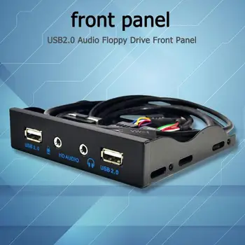 VKTECH 3.5 collu 9Pin 2 USB 2.0 HUB Floppy Bay HD Audio 3,5 mm Priekšējo Paneli, Plaukts, augsta quility Priekšējais Panelis ar Audio Kabeli Jaunas