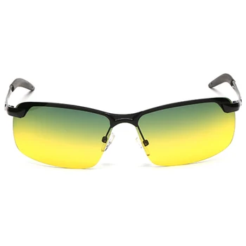 Vīriešu Nakts Braukšanas Brilles Anti-Glare Dzeltenas Saulesbrilles, Briļļu Metāla Nakts Brilles Aizsardzības Polarizētās Brilles Par Automašīnas Vadītāja