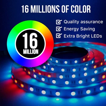 WIFI RGB Led Strip Gaismas 10M 5050SMD LED String DC12V Fiexble Lentes, Lentas LED String Light Lentes Svētku Apgaismojums + INFRASARKANO staru Tālvadības