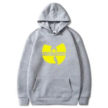 Wu Tang Vēstuli izdrukāt, pelēkā vārna Modes Hip Hop Grupa Logo Dizaina Hoodies Modes Kapuci sporta Krekls ar garām Piedurknēm Rap Mūzikas Topi Hoody
