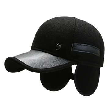 XdanqinX jaunu aukstuma necaurlaidīgs savējos klp vīriešu ziemas cepure biezs silts Beisbola cepurītes vīriešu melnu vāciņu regulējams izmērs Tētis zīmoli cepures