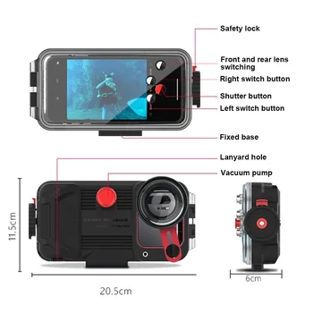 Zemūdens Tālruni Gadījumā, Huawei P20 P30 Pro Mate 20 30 Pro 60M Ūdensizturīgs Telefona Korpuss Ar HD Objektīvs Niršanas, Peldēšanas 1gab.