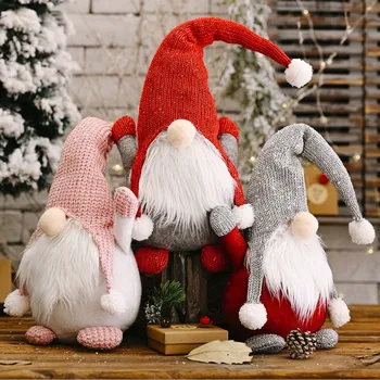 Ziemassvētku Adīta Cepure Sejas Lelle Ziemassvētku Rotājumi Mājās Ziemassvētku Gnome Rotājumu Xmas Dāvanas jaungada Dekori ir 2021. kerst