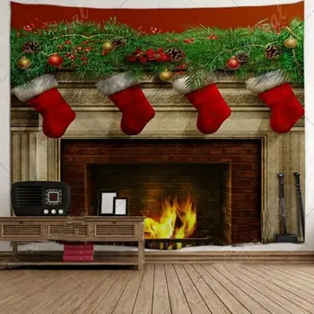 Ziemassvētku Mājas Sienas Gobelēns Karikatūra Priekšgala Mākslas Mājas Sienas Karājas Gobelēns Sienas Rotājums Ziemassvētku Sienas Dekori