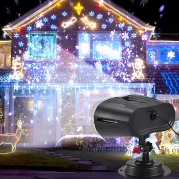 Ziemassvētku Projektors Gaismas Ūdensizturīgs Tālvadības Sniegpārslas Projekcijas Lampa Iekštelpu Āra Apdare