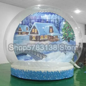 Ziemassvētku Sniega Pasaulē, Uz Pārdošanu Lētu Cenu, Piepūšamās Photo Booth 2m/3m/4m Sniega Pasaulē Cilvēki Iet Iekšā Pielāgota Fona