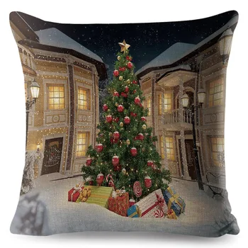 Ziemassvētku īstermiņa lejup spilvens segums 45*45 Spilvendrāna dīvāna spilveniem Spilvens gadījumos, Kokvilnas, Lina spilvendrānas Mājas Dekoru