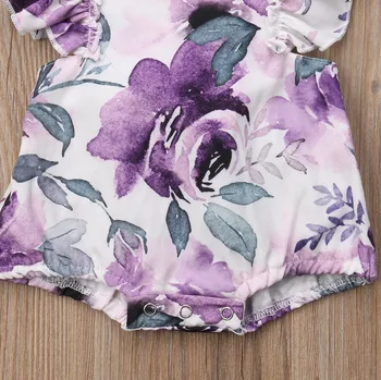 Zīdaiņu Jaundzimušais Meiteņu Kokvilnas Romper bez Piedurknēm, Ziedu Tērpiem Jumpsuit Sunsuit 0-24M