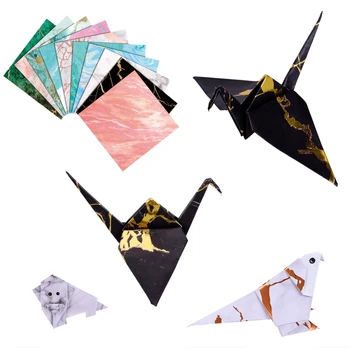 100gab Laukumā Origami Papīra vienpusējs Marmora Zīmējumu Iedeguma Krāsains DIY Bērniem Salocīta Papīra Scrapbooking Amatniecība Dekoru 15×15 cm