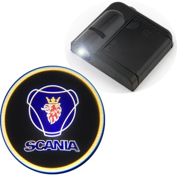 2*Spoku Ēnas Logo laipni Auto LED Durvju Gaismas Lāzera Pieklājīgi Slaidu Projektors, logotipu, Emblēmu, ņemot vērā Tamiya Scania