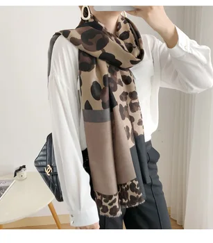 2019 kokvilnas leopard šalle sievietēm, ziemas siltas šalles un wraps foulard femme pashmina stoles musulmaņu galvas lakatus hijab