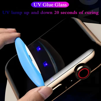 2GAB 5D UV stikla Nano Šķidrums Apple Skatīties 38 42 40 44mm Ekrāna Aizsargs, Lai Noskatītos 4 3 2 1Series pilna Līme Rūdīts Stikls