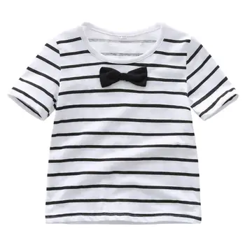 2Piece Vasaras Bērnu Apģērbu Modes Kids Apģērba Komplekts Jaundzimušo Zēnu Drēbes Gadījuma Kokvilnas ar Īsām Piedurknēm Svītru T-krekls+Džinsi BC1085