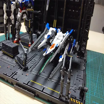 4gab/komplekts DIY Mehāniskās Ķēdes Darbība Displejs Bāzes Mašīna Ligzdu MG 1/100 Gundam Modeli, Garāžas Pamatne ar Uzlīmēm