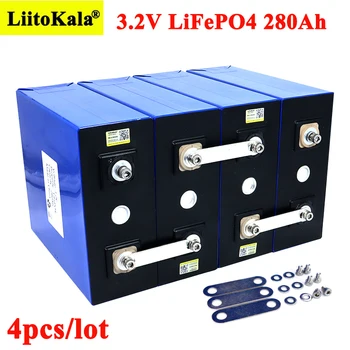 4x Liitokala 3.2 V 280Ah lifepo4 baterijas DIY 12V 280AH Uzlādējamo akumulatoru Elektriskajiem auto RV Saules Enerģijas uzglabāšanas sistēmas
