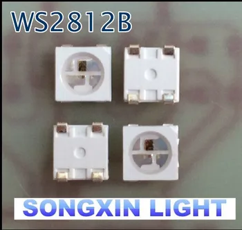 500pcs ws2812b 2812 LED Chip IC SMD 5050 WS2812B (4pins) 5050 SMD W/ WS2811 Individuāli Adresējama Digitālā RGB LED Chip-5V