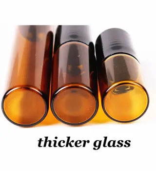 50gab/daudz 1ml 2 ml 3ml 5ml 10ml Skaidrs, / Dzintara krāsas Stikla Roll Pudele ar Stikla/Metāla Bumbu Plānas Stikla Rullīšu Ēterisko Eļļu Pudelītēm