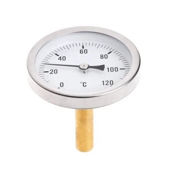 63mm Skalu, Horizontālās Termometrs Alumīnija Temperatūras Rādītājs Mērītājs Ūdens Šķidrā 0-120°C