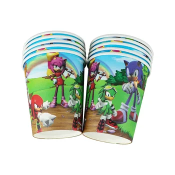 71Pcs/daudz Sonic Ezis Puse Ģimenes Bērnu Dušas Papīra Tases Plāksnes Salmu Dzimšanas dienu Piederumi Bērniem, Rotaļlietas, Bērnu Dušas Apdare