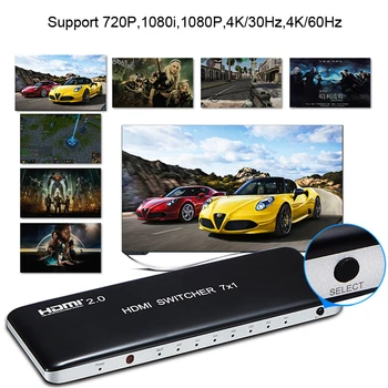 7x1 HDMI Slēdzis 3x1 2.0 HDMI Komutatoru Video Converter 3 / 7 1 no 4K 60HZ PS3 PS4 HDTV Xbox, PC, Smart TV mi box3 Projektoru