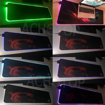 Abstraktās Mākslas RGB peles paliktnis Mīkstas Virsmas, Ūdensizturīgs Krāsains LED Apgaismojums, Spēļu Pele Pad Paklājiņš PC Datoru, Klēpjdatoru Mat