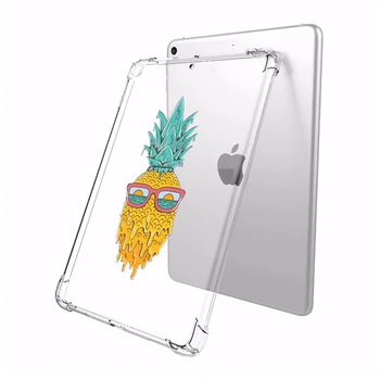 Ananāsu Case for iPad 2 3 4 10.2 2019 Gadījumā Caurspīdīga Silikona Armēti Stūri TPU Buferi Aptver iPad Mini 1 2 3 4 5